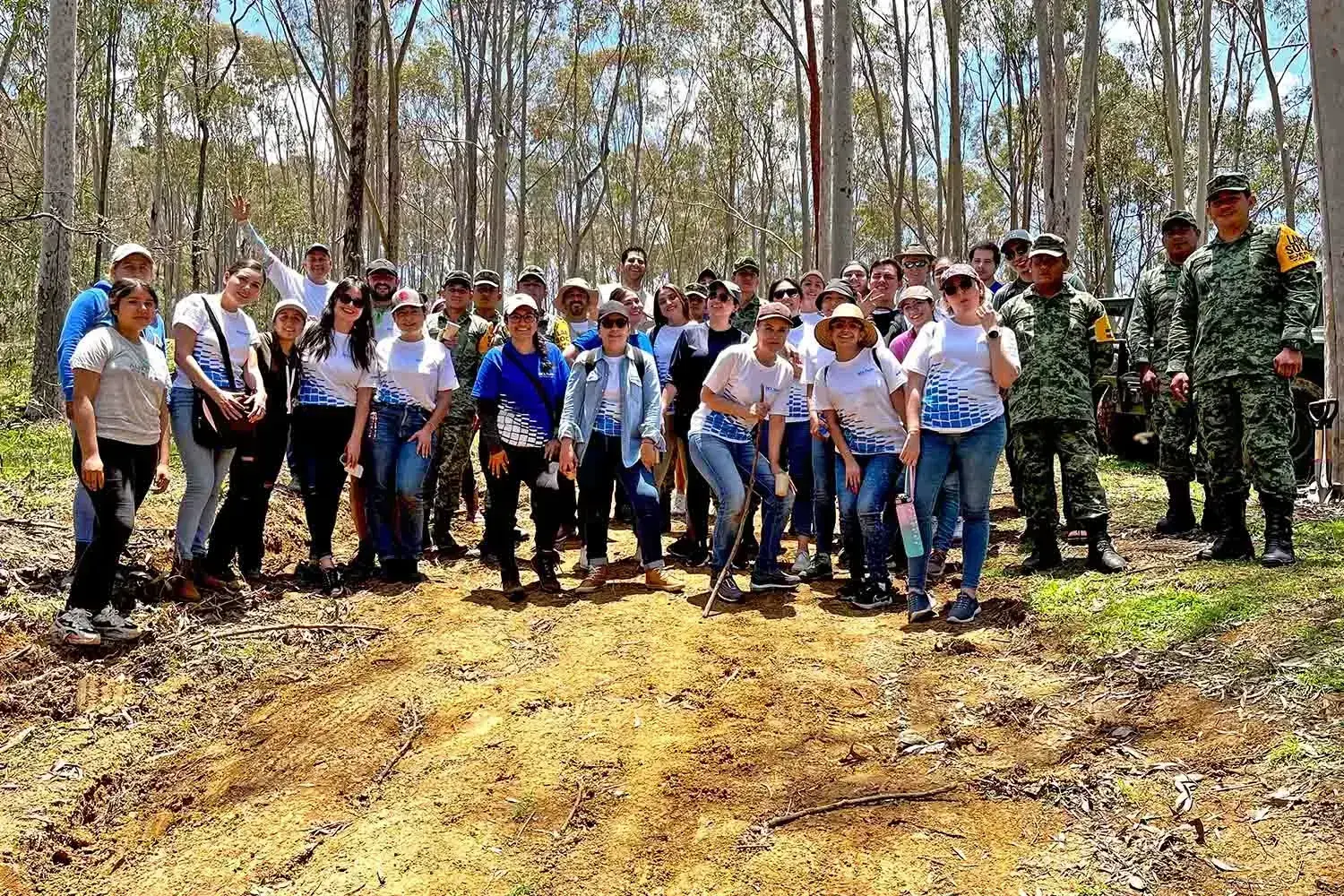 Voluntarios de HCLTech Mexico durante la primera actividad de RSC en México en colaboración con One Tree Planted